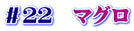 ＃２２　マグロ