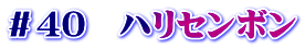 ＃４０　ハリセンボン