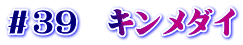 ＃３９　キンメダイ