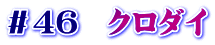＃４６　クロダイ